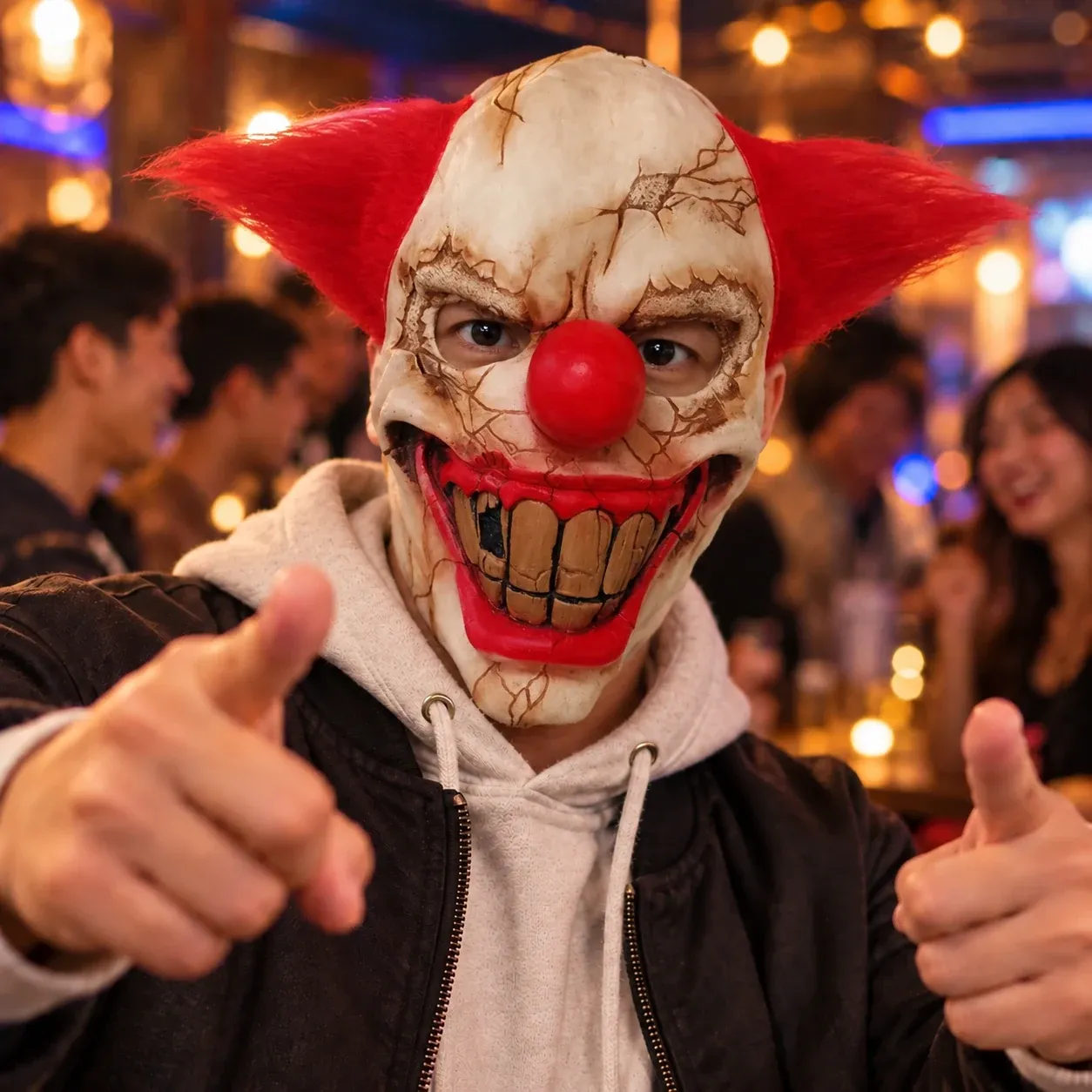 Red-Nosed Carnival Clown Silicone Mask