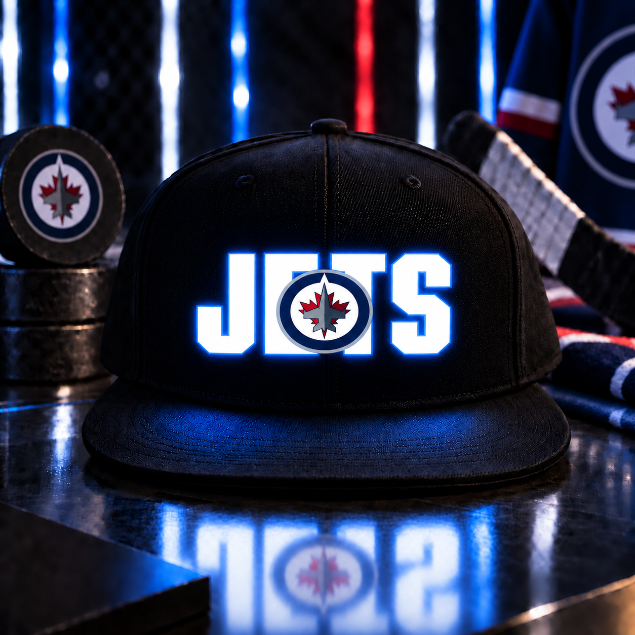 Hockey Team LED Light-Up Snapback Cap