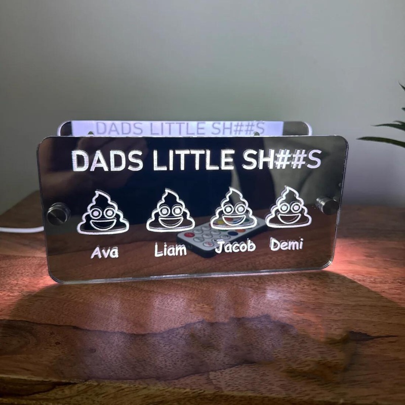 Dads Little Sh##s Father's Day Mirror Light