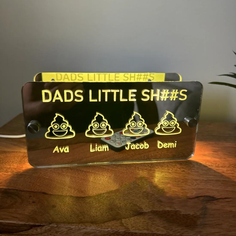Dads Little Sh##s Father's Day Mirror Light