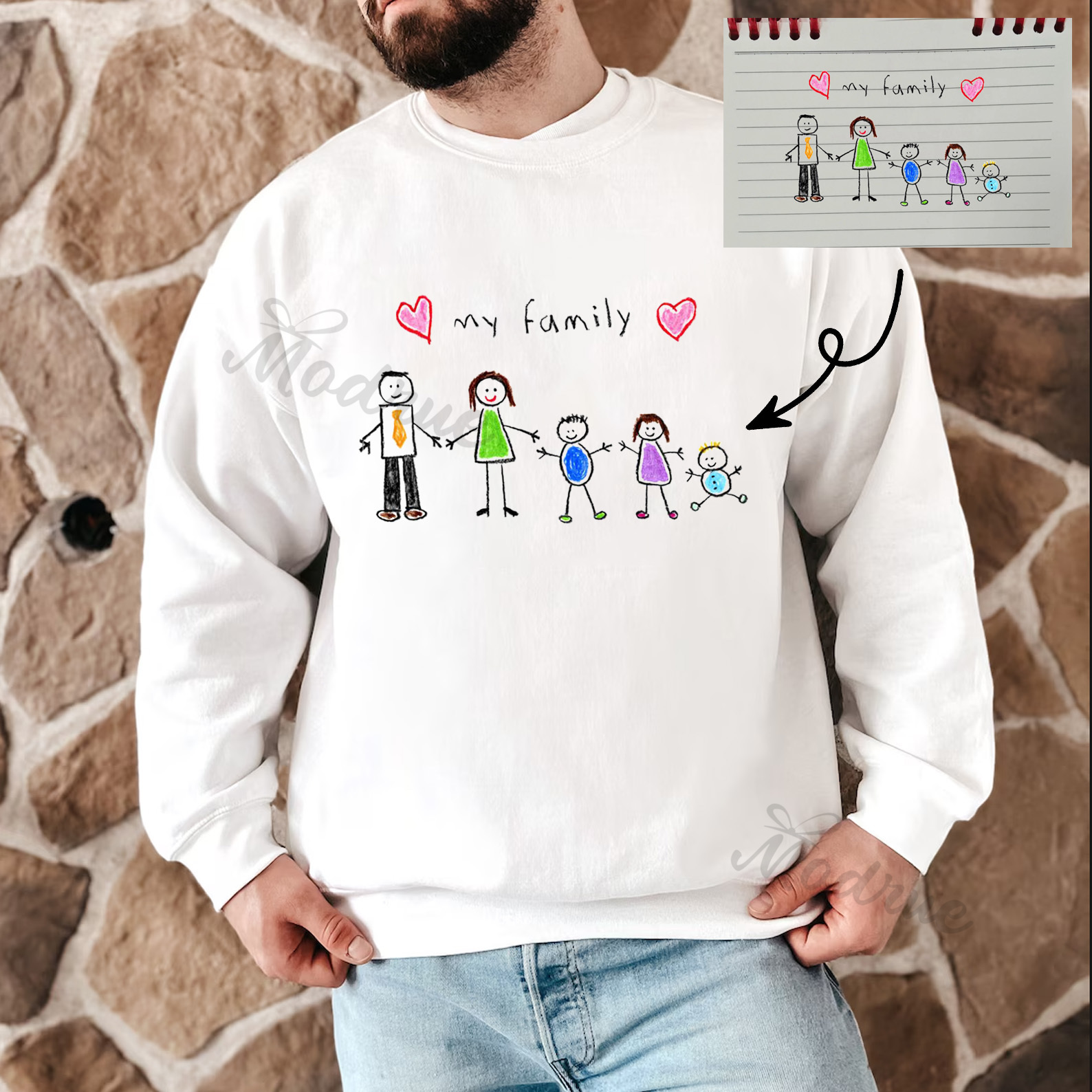 Custom Dad Shirt With Kids Drawing Father's Day Shirt
