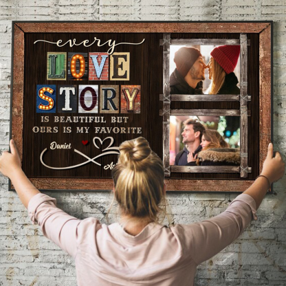 Personalized Every Love Story Is Beautiful Poster Canvas