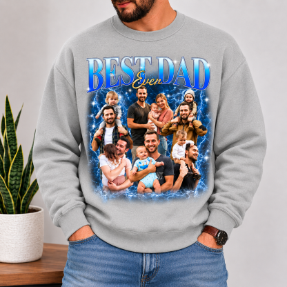 Custom Best Dad Ever Collage Tee with Kids Photos