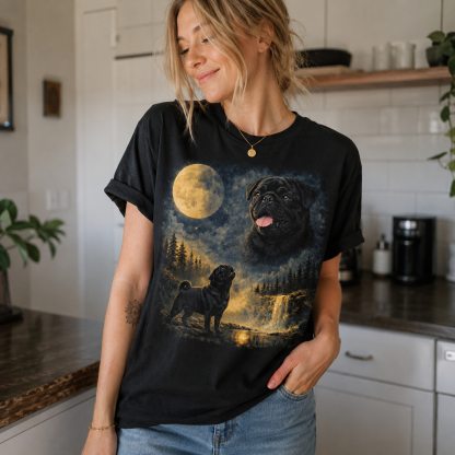 "Mystic Moonlight" Custom Pet Portrait Vintage Tee