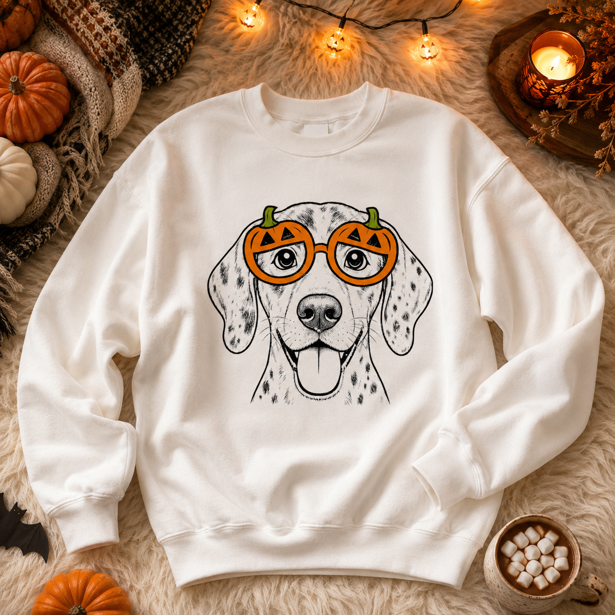 Custom Dog Breed Halloween Spooky Glasses Puppy Sweatshirt