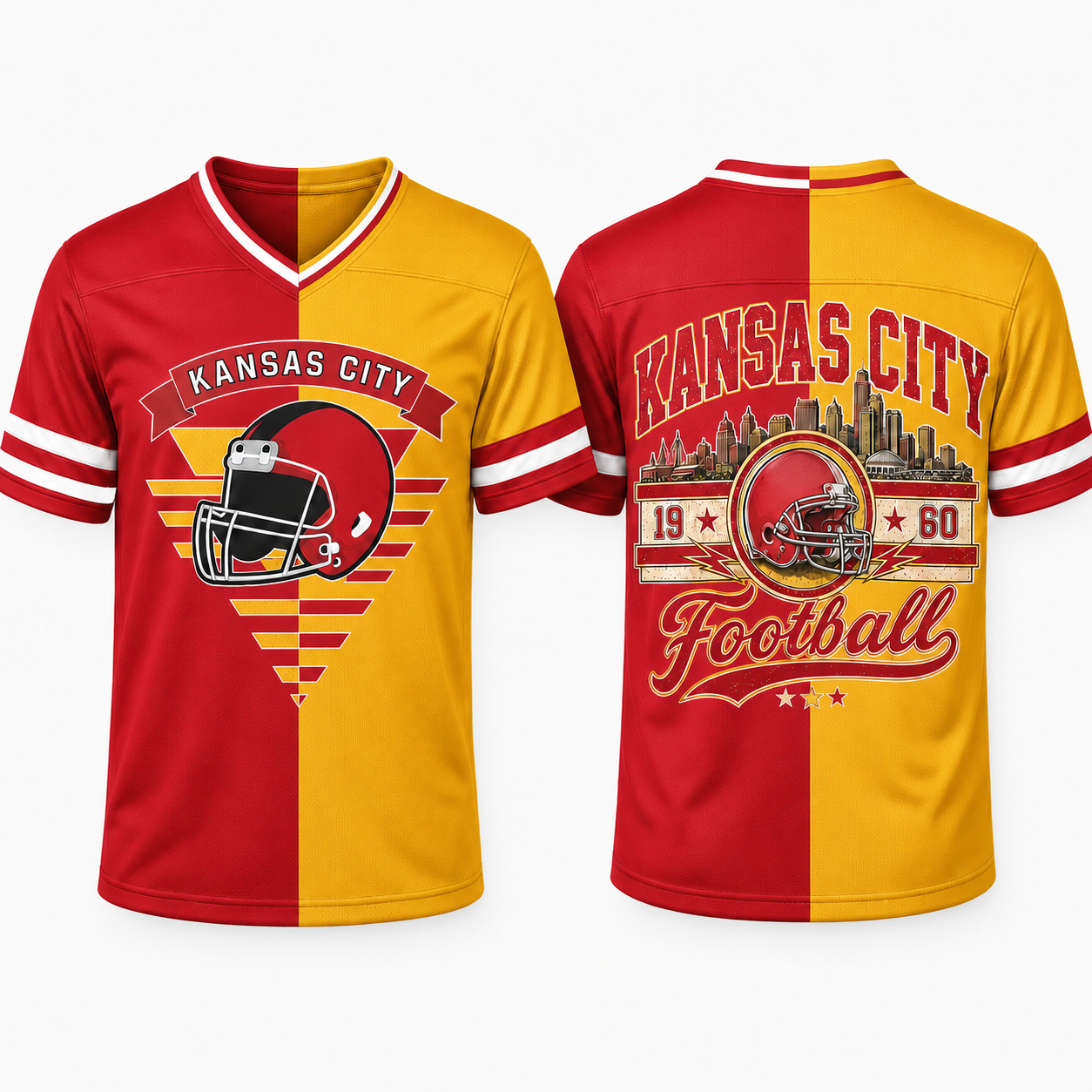 Football Team Print Split Fan Jersey