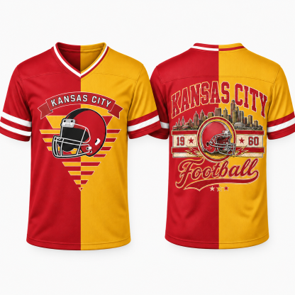 Football Team Print Split Fan Jersey