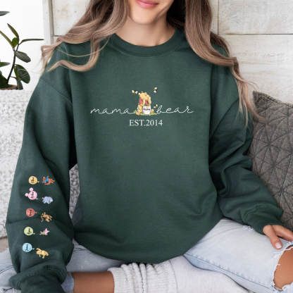 Custom Mothers Day Sweatshirt with Names, Mama Bear sweatshirt
