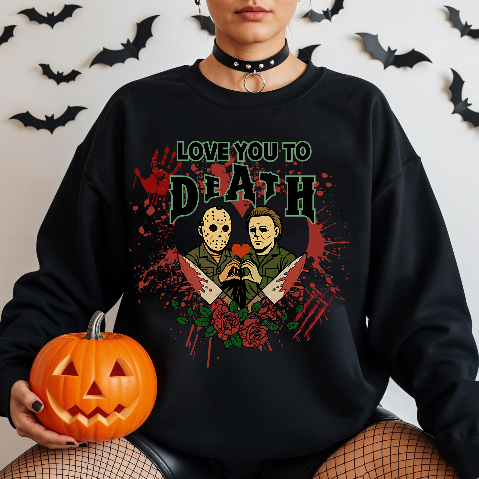 Love You to Death Halloween Horror Characters Tee