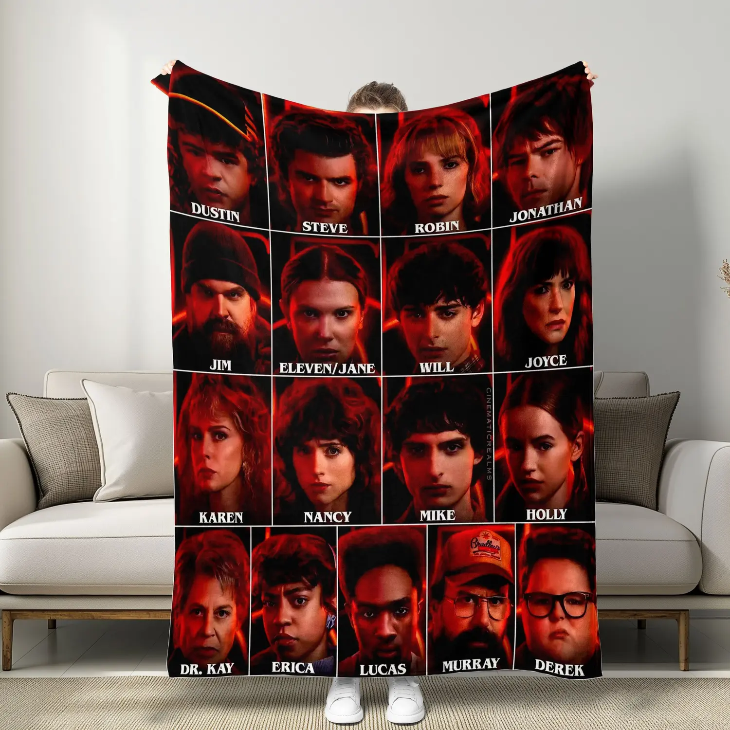 Character Portrait Throw Blanket Gift for Fans