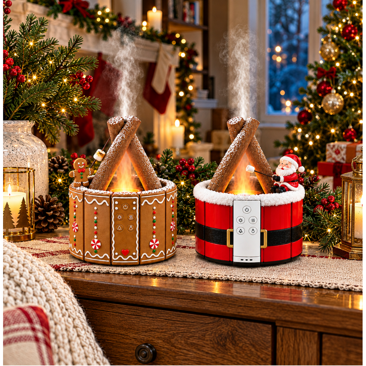 Christmas Village Diffuser - Chimney Mist Holiday Room Decor - View