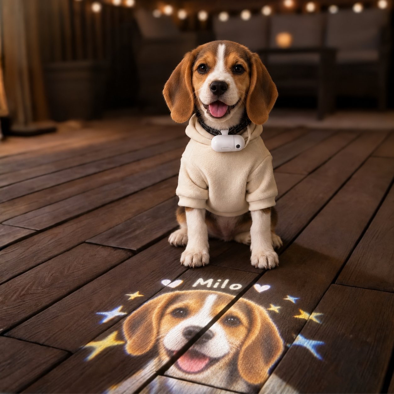 Custom LED Pet Collar Projector Light