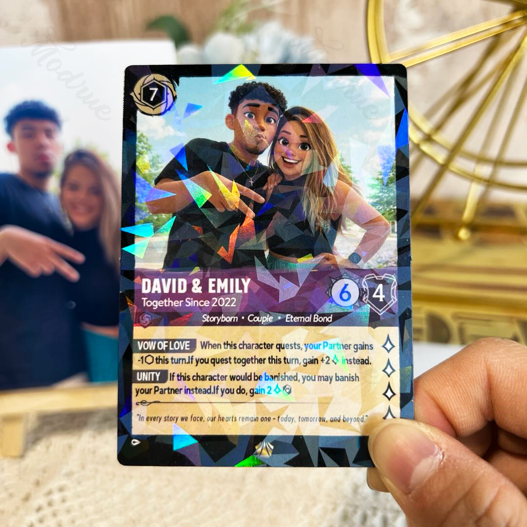 Personalized Cartoon Portrait Card for Couple