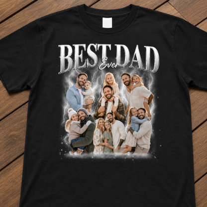 Custom Best Dad Ever Collage Tee with Kids Photos
