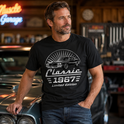 Personalized Classic Tee With Photo Car Art