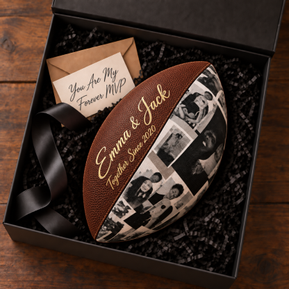 Personalized Kiss Mark & Photo Collage Football