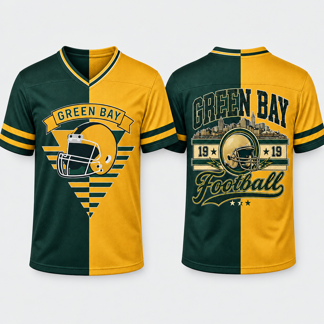 Football Team Print Split Fan Jersey