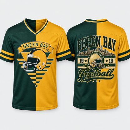 Football Team Print Split Fan Jersey