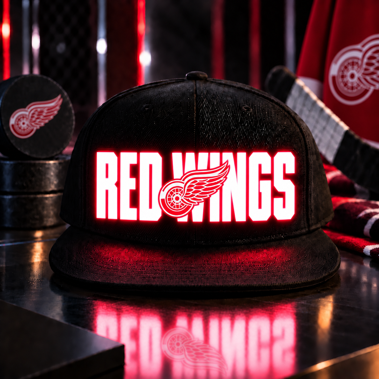 Hockey Team LED Light-Up Snapback Cap