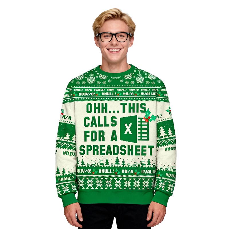 Geeky Ugly Sweater Round Christmas Sweatshirt