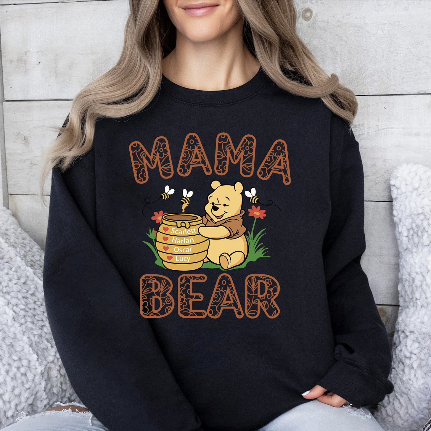 Personalized Mama Bear Embroidered Sweatshirt with kids names