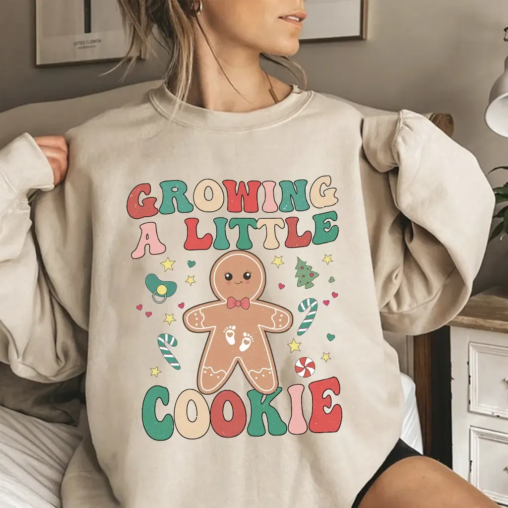 Growing a Little Cookie Pregnancy Announcement Sweatshirt