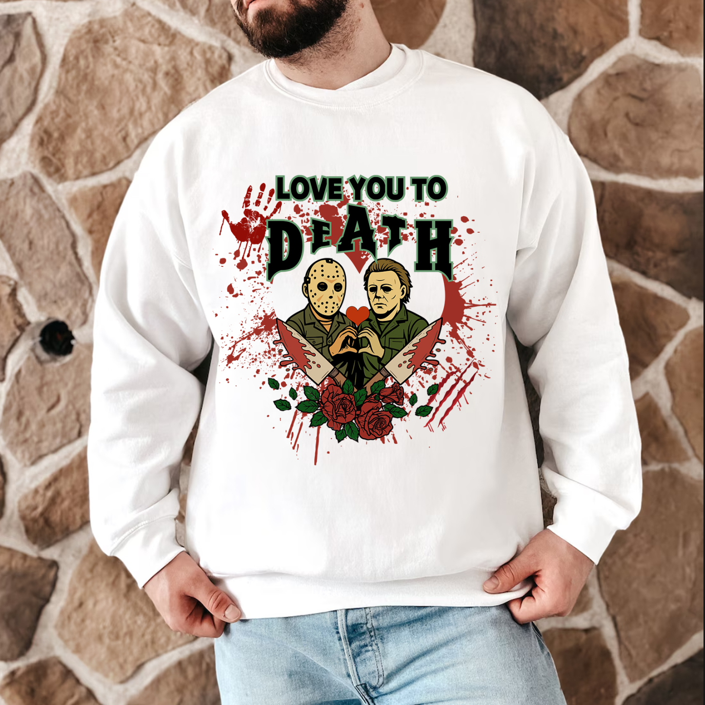 Love You to Death Halloween Horror Characters Tee