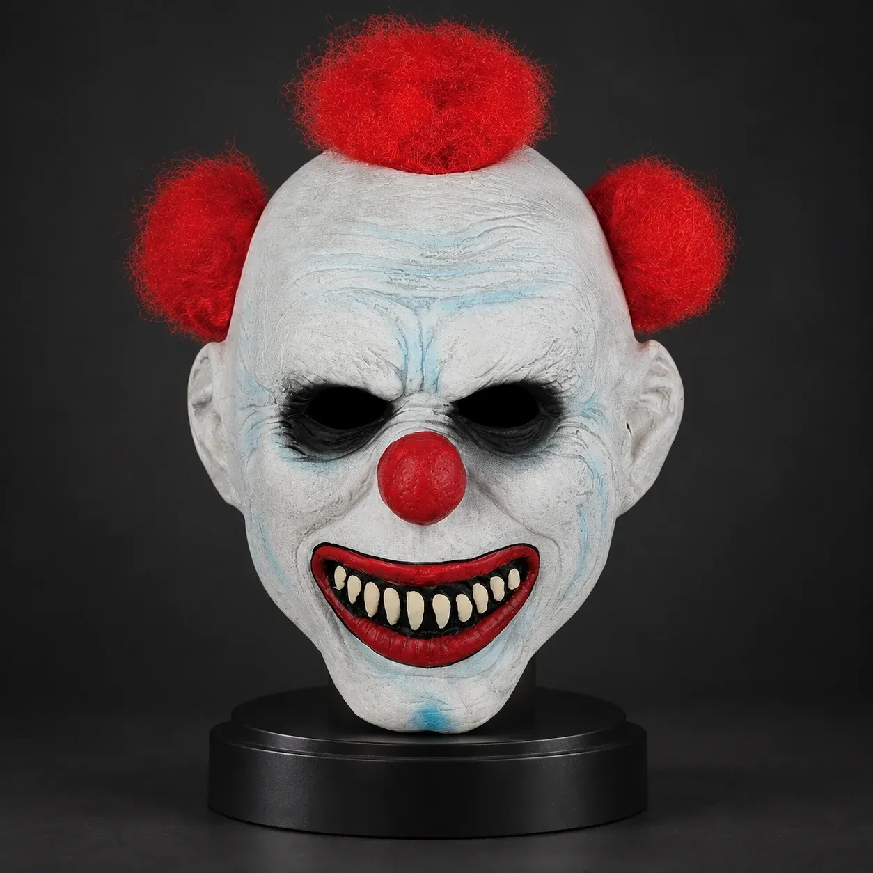 Red Pom-Pom Evil Clown Silicone Mask