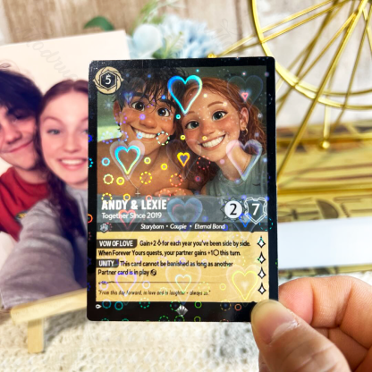 Personalized Cartoon Portrait Card for Couple