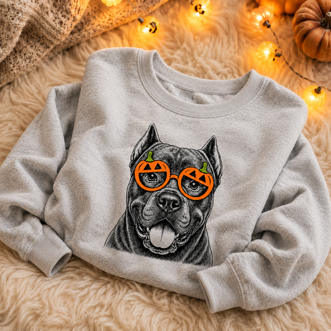 Custom Dog Breed Halloween Spooky Glasses Puppy Sweatshirt