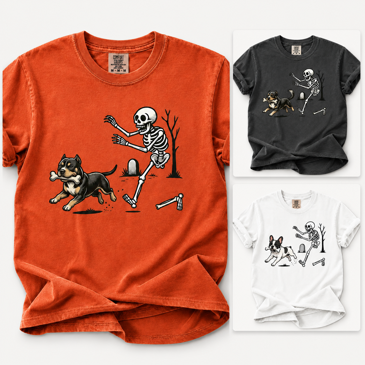 Personalized Dog Breed Spooky Pooch Skeleton Halloween Tee