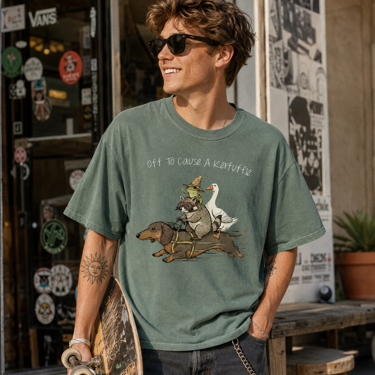 The Dachshund, Raccoon & Silly Goose - Chaos Crew Tee