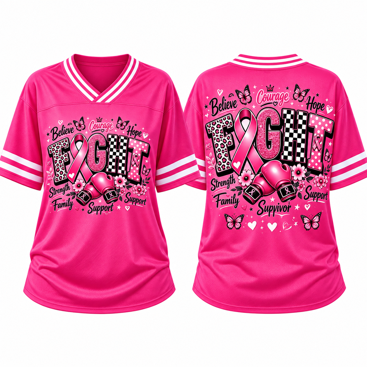 Football Pink Ribbon Breast Cancer Awareness Jersey