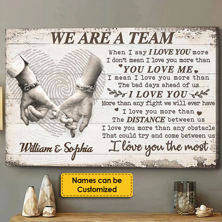 Personalized 'Love You More Than Any Fight' Couple Canvas Wall Art