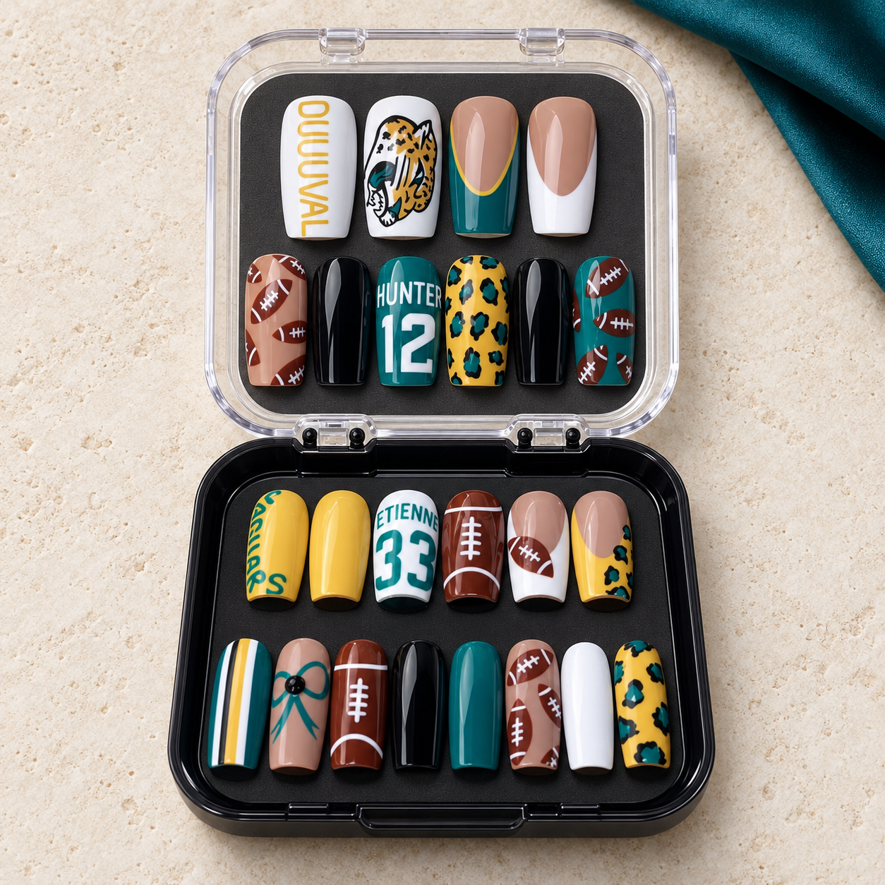 Jacksonville Jaguars - Football Fan 24-Piece Gameday Press-On Nails Set