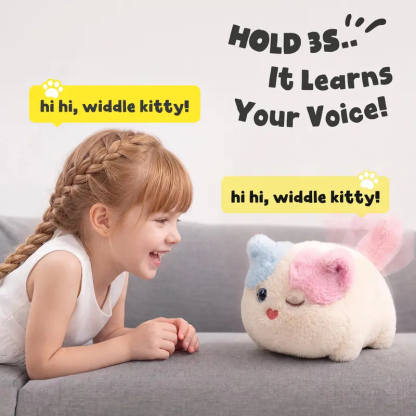 Interactive Fluffy Cat Plush Toy - Touch, Talk & Snore Sleep Mode - View