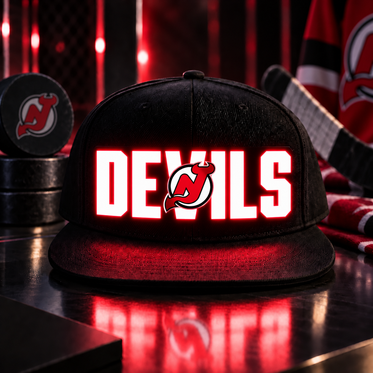 Hockey Team LED Light-Up Snapback Cap