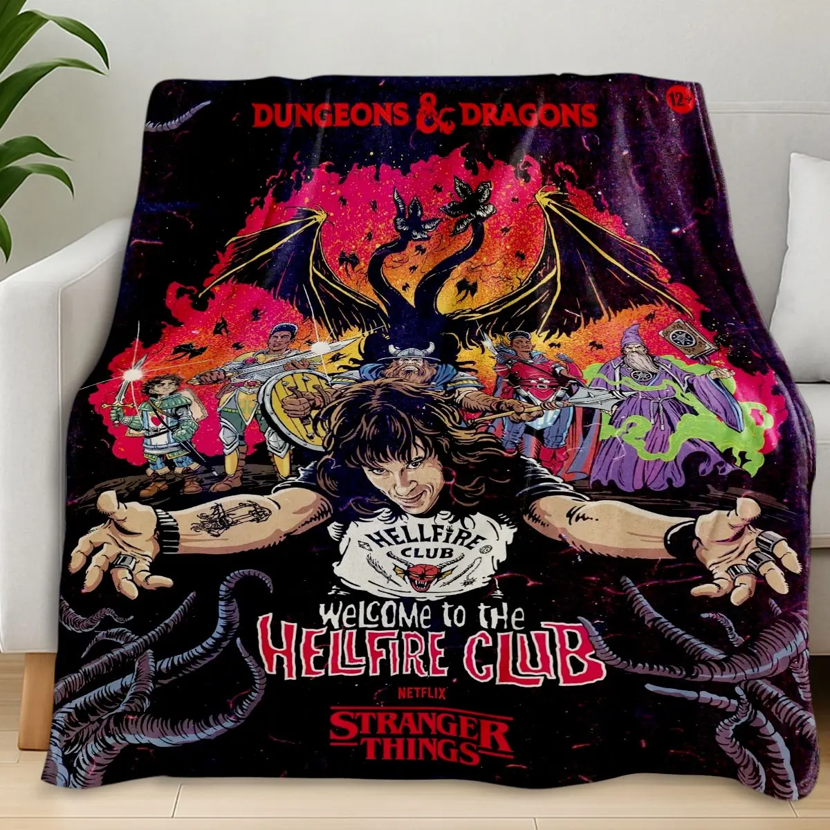 Vintage Fantasy Illustration  Soft Blanket Gift for TV Show Fans