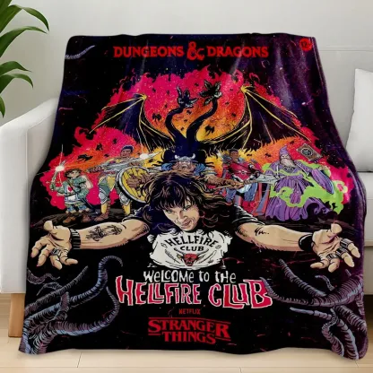 Vintage Fantasy Illustration  Soft Blanket Gift for TV Show Fans