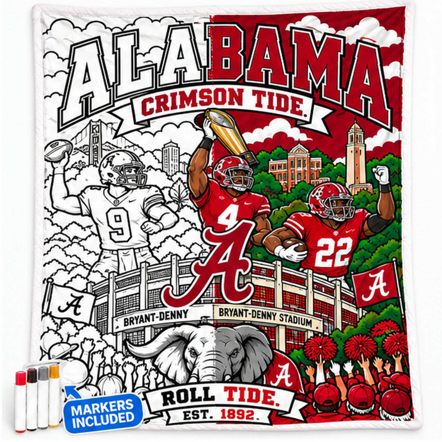 Football Fan DIY Coloring Blanket