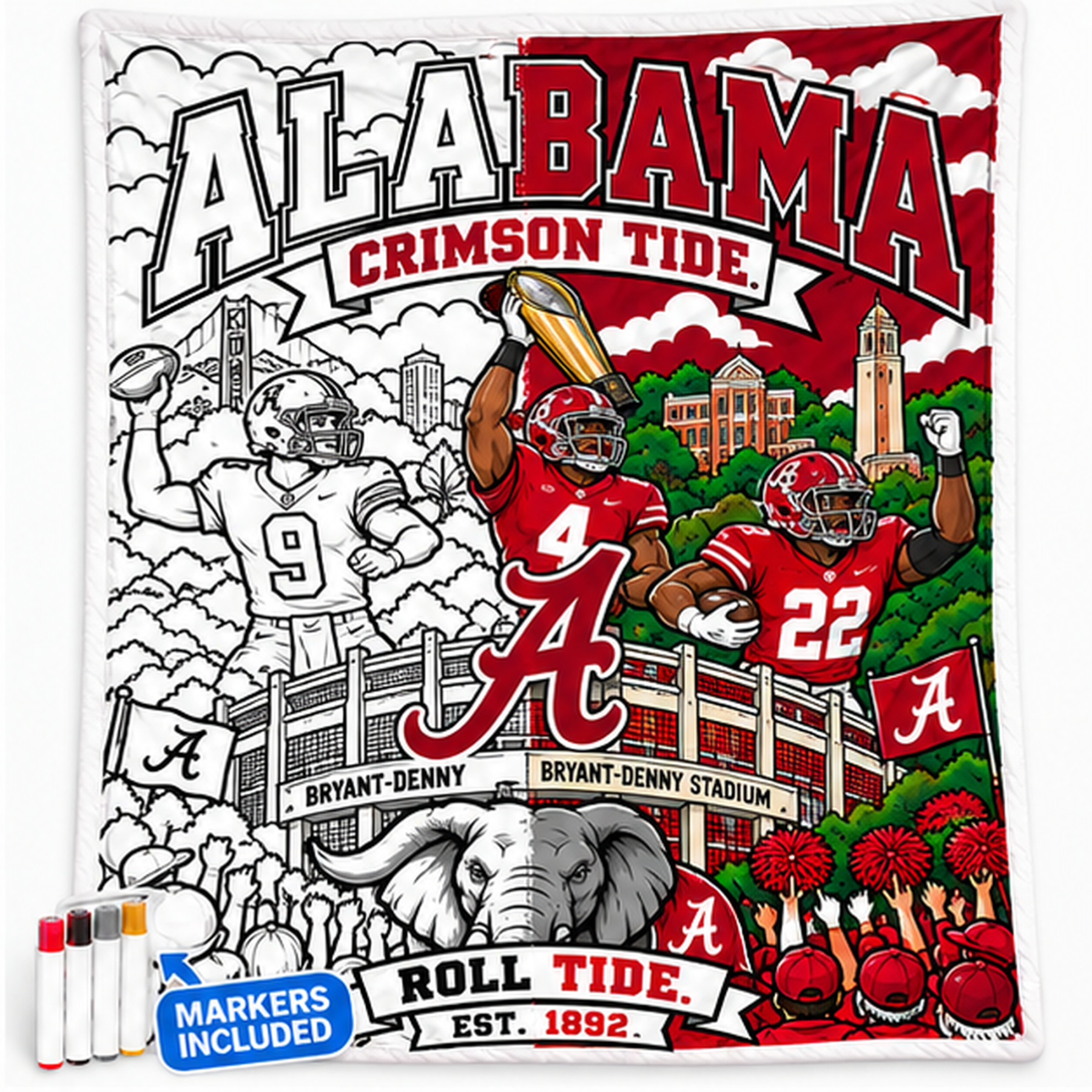 Football Fan DIY Coloring Blanket