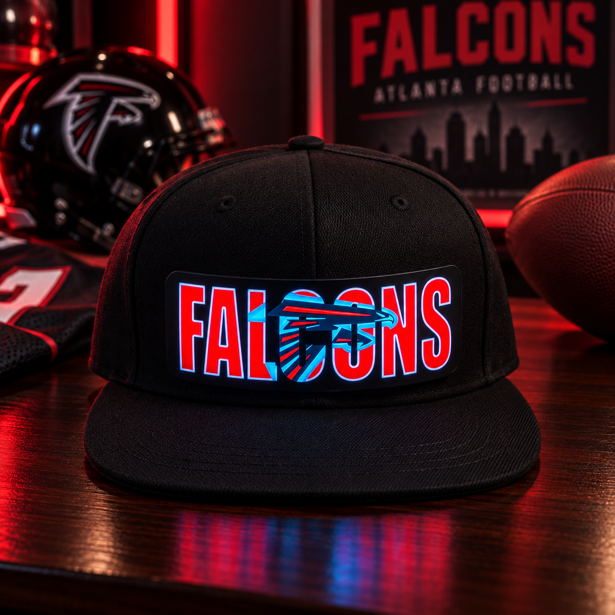 Football Fan LED Light-Up Snapback Cap