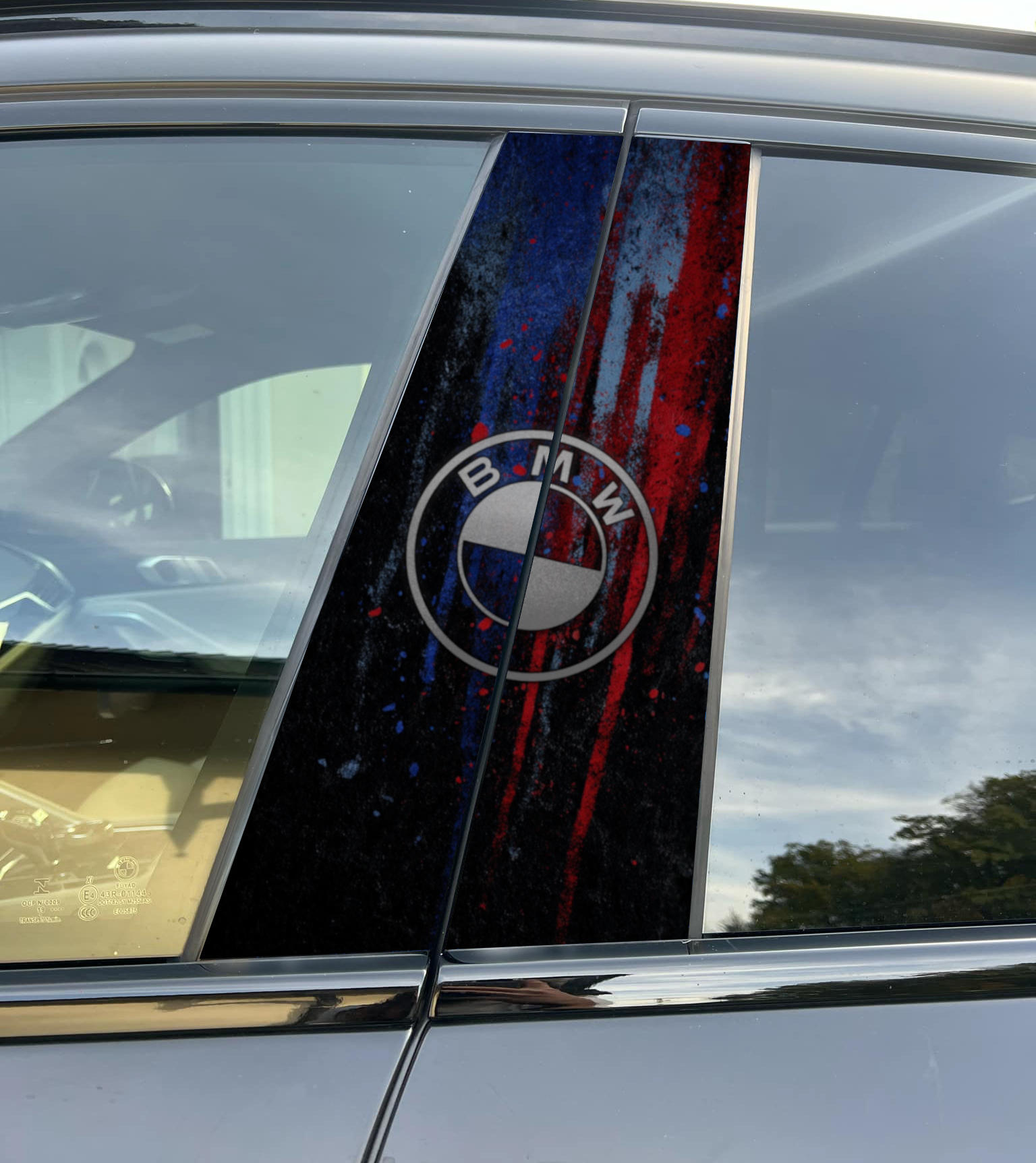 BMW Car Pillar Wrap Premium Vinyl B-Pillar Decal, Universal Fit