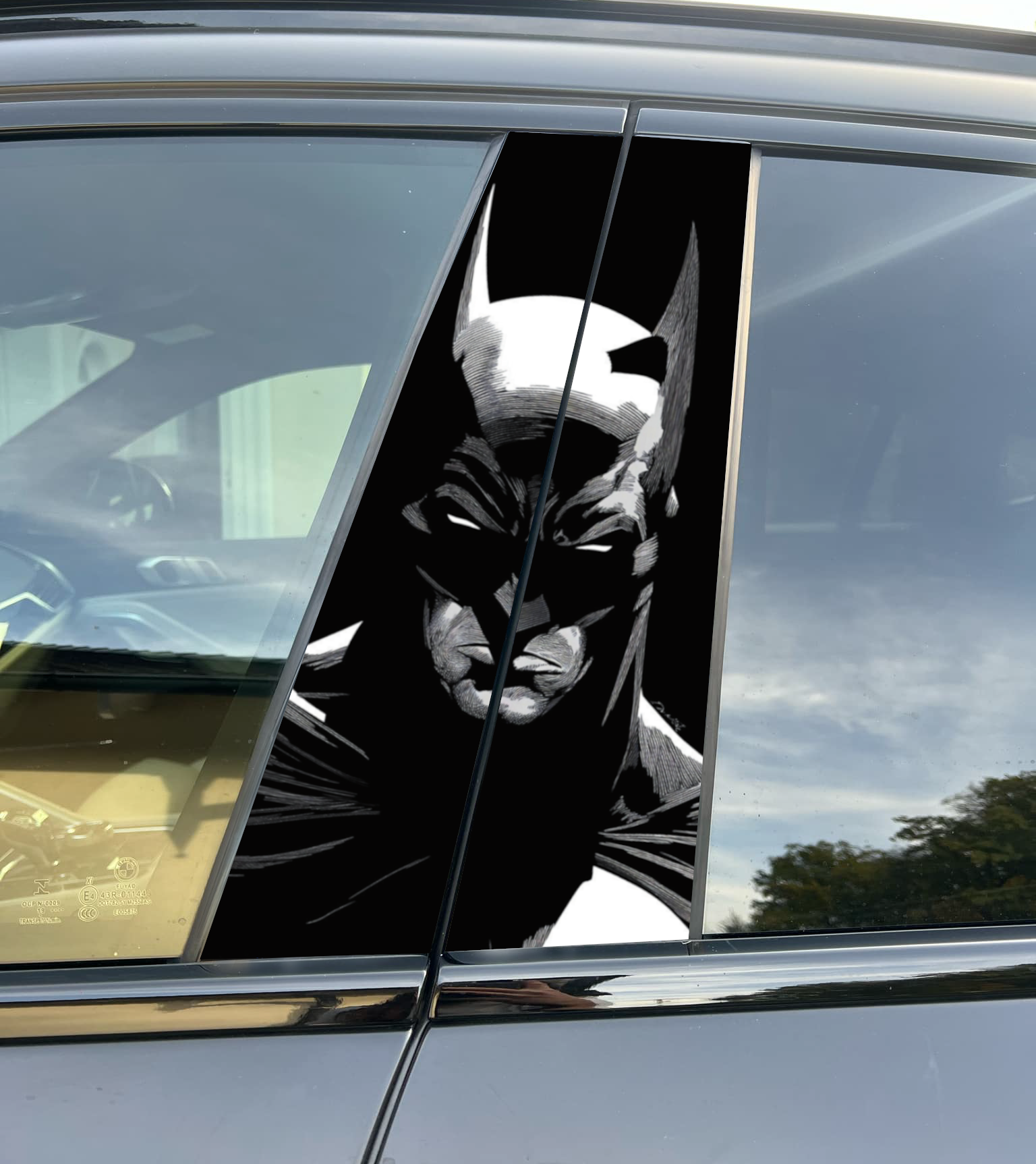 Batman Car Pillar Wrap - Premium Vinyl B-Pillar Decal, Universal Fit