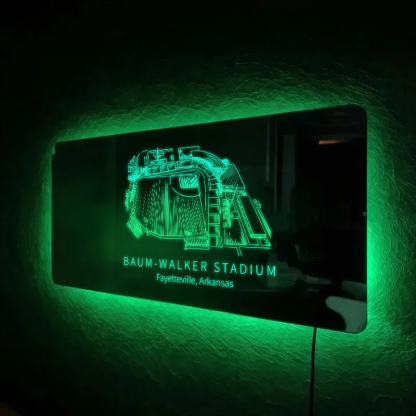 Baum-Walker Stadium Mirror Light-Gifts For Sports Lovers、Arkansas Razorbacks、NCAA、Arkansas