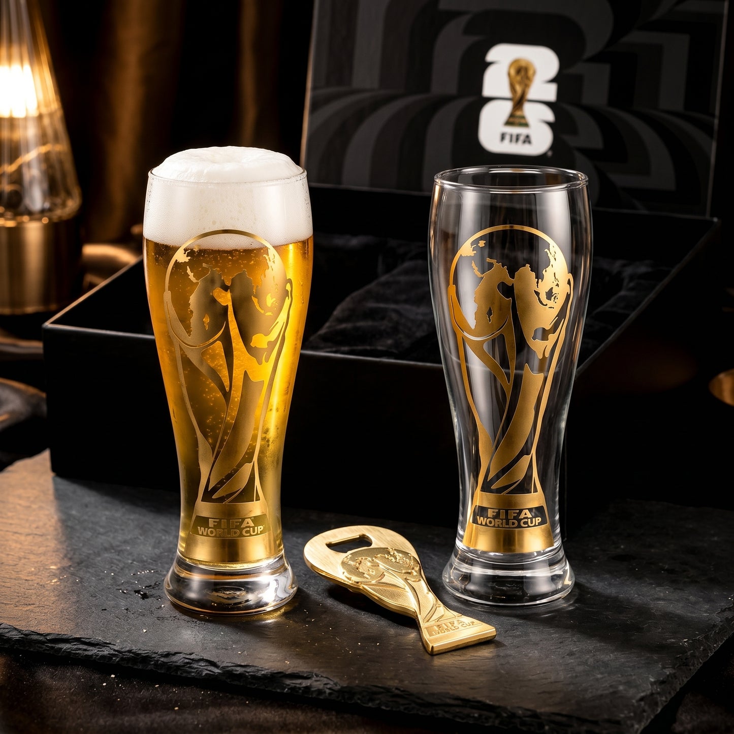 World Cup 26 Gold Stamped Classic Beer Glass