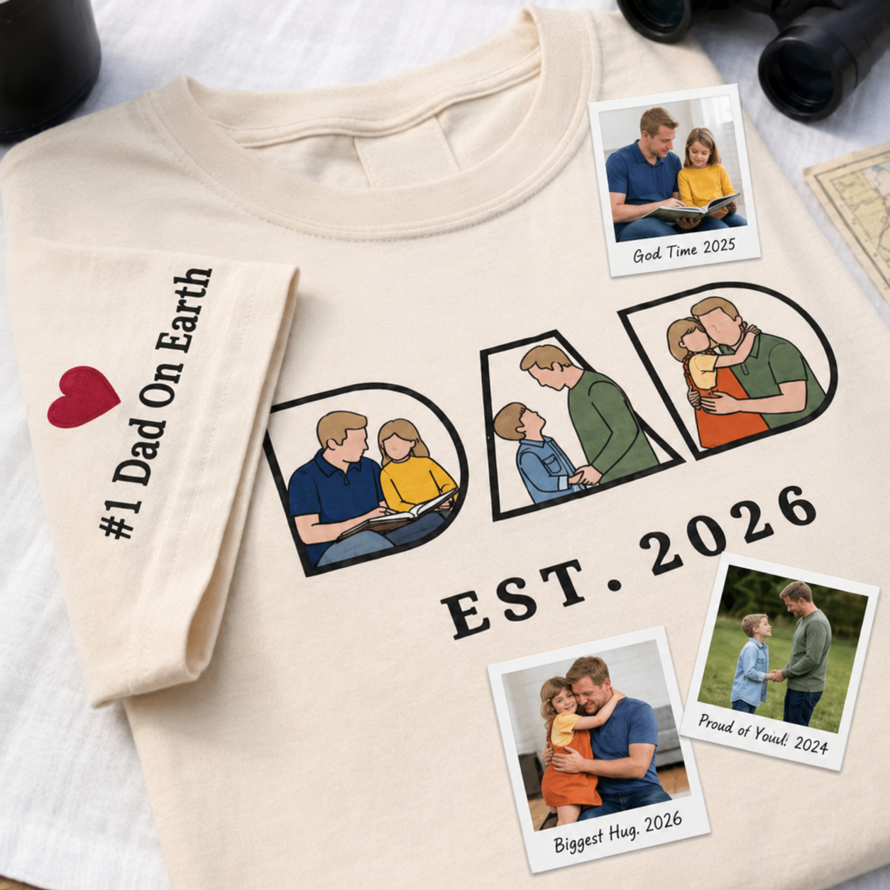 Custom DAD Photo Portrait Shirt