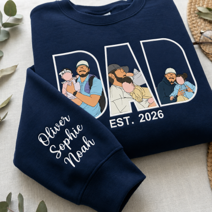 Custom DAD Photo Portrait Shirt
