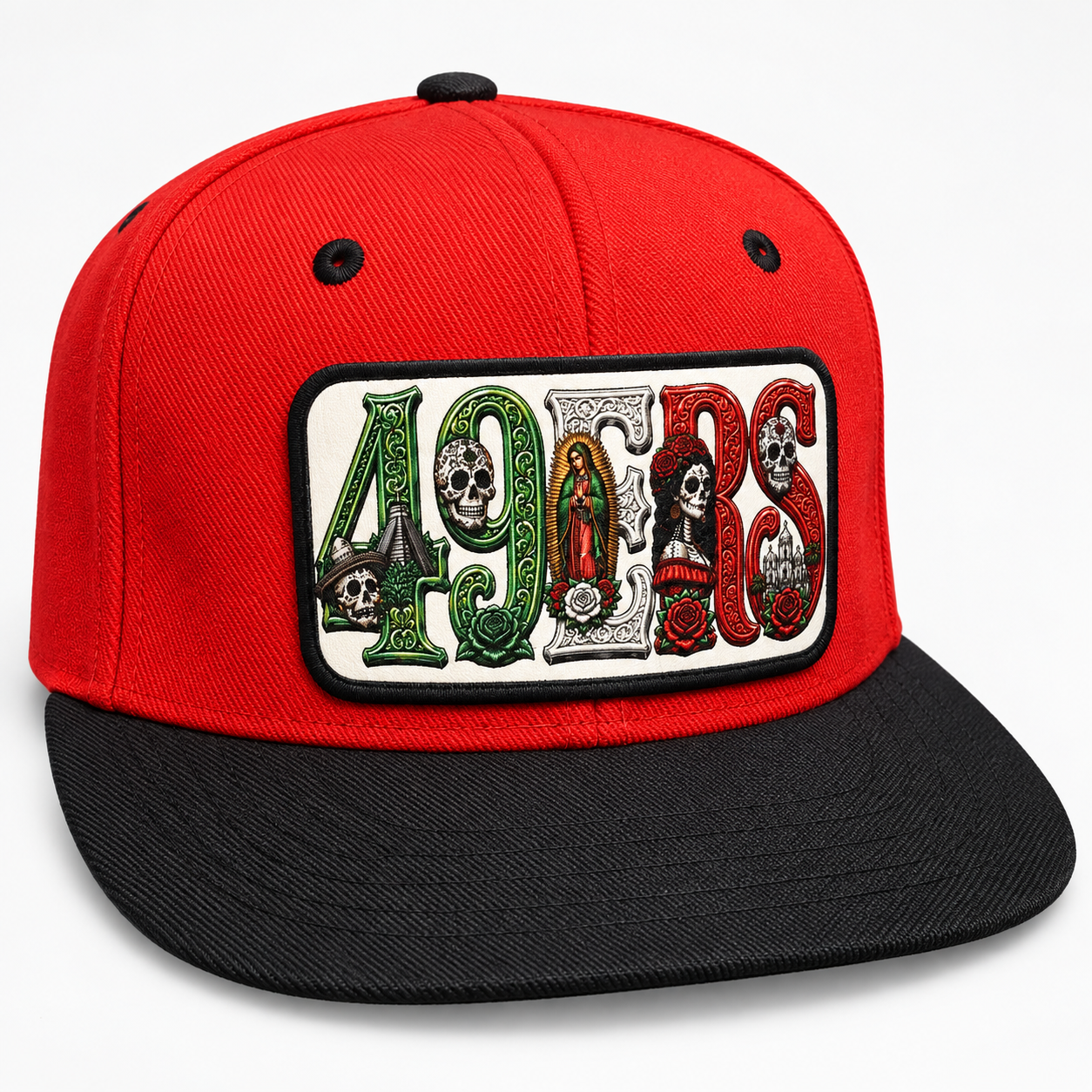 Día de los Muertos Snapback Hat | Chicano Style Custom Patch Cap