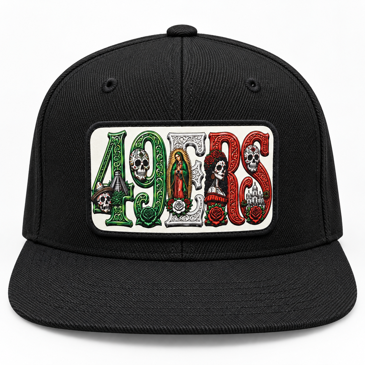 Día de los Muertos Snapback Hat | Chicano Style Custom Patch Cap